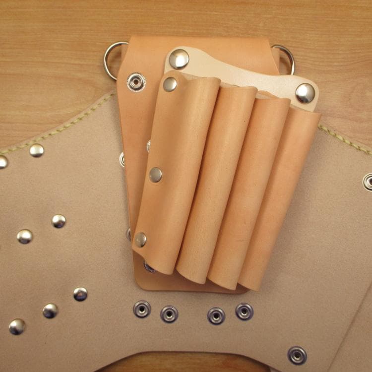 ヌメ革ナチュラル＆うす茶　７丁　革ベルト付　シザーケース　SCL-254/NC