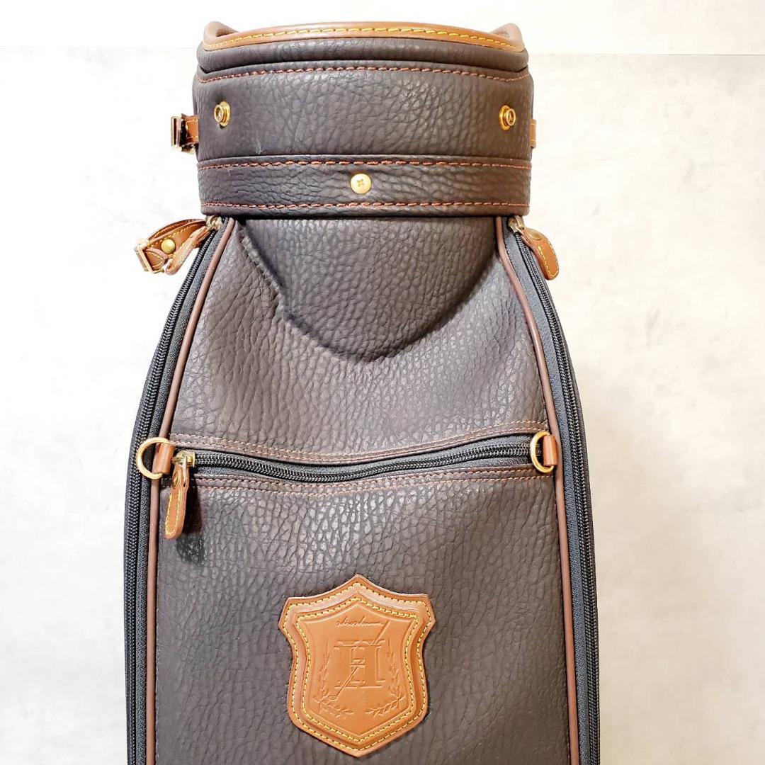 美品 HONMA ホンマ 本間 クラシック レザー キャディバッグ ゴルフバッグ