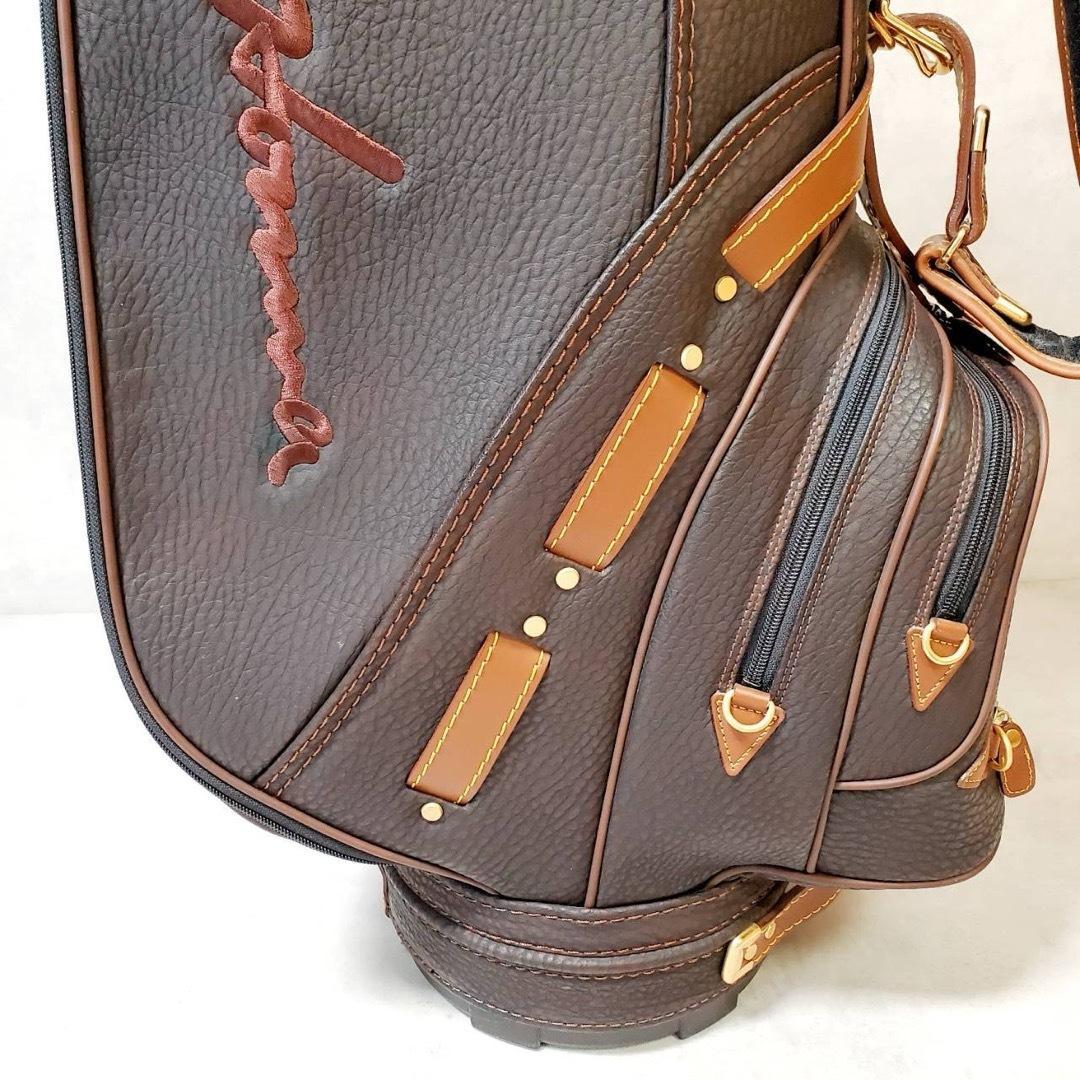 美品 HONMA ホンマ 本間 クラシック レザー キャディバッグ ゴルフバッグ