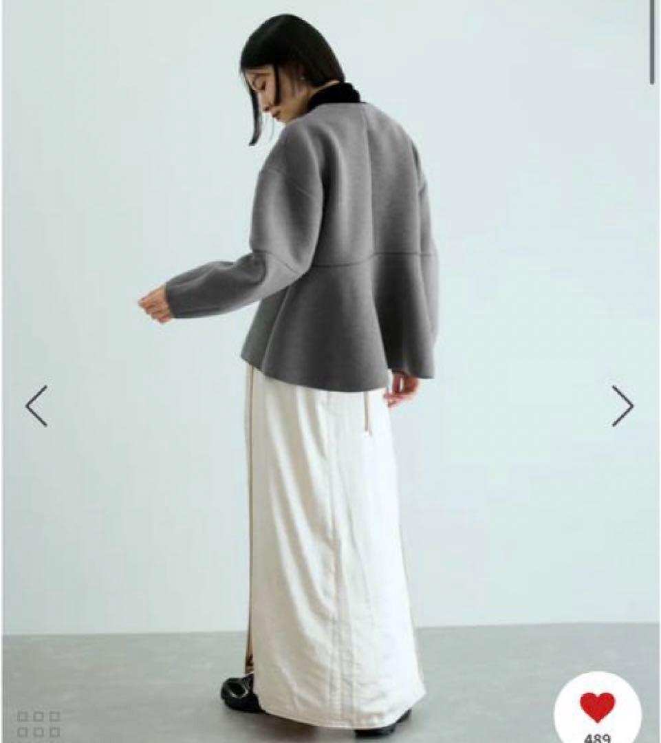 ADAM ET ROPÉ FEMME ミックスボタンペプラムカーディガン