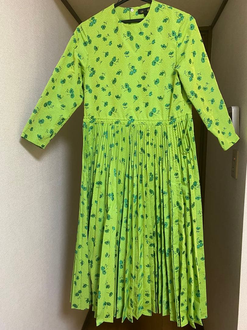 Drawer花柄プリント長袖ロングワンピース