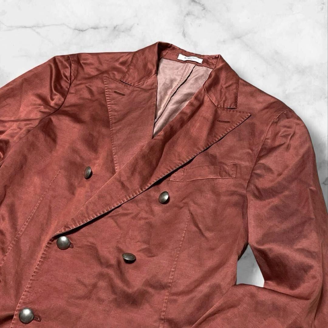 極美品● ボリオリ テーラードジャケット ダブル シルク コットン 50