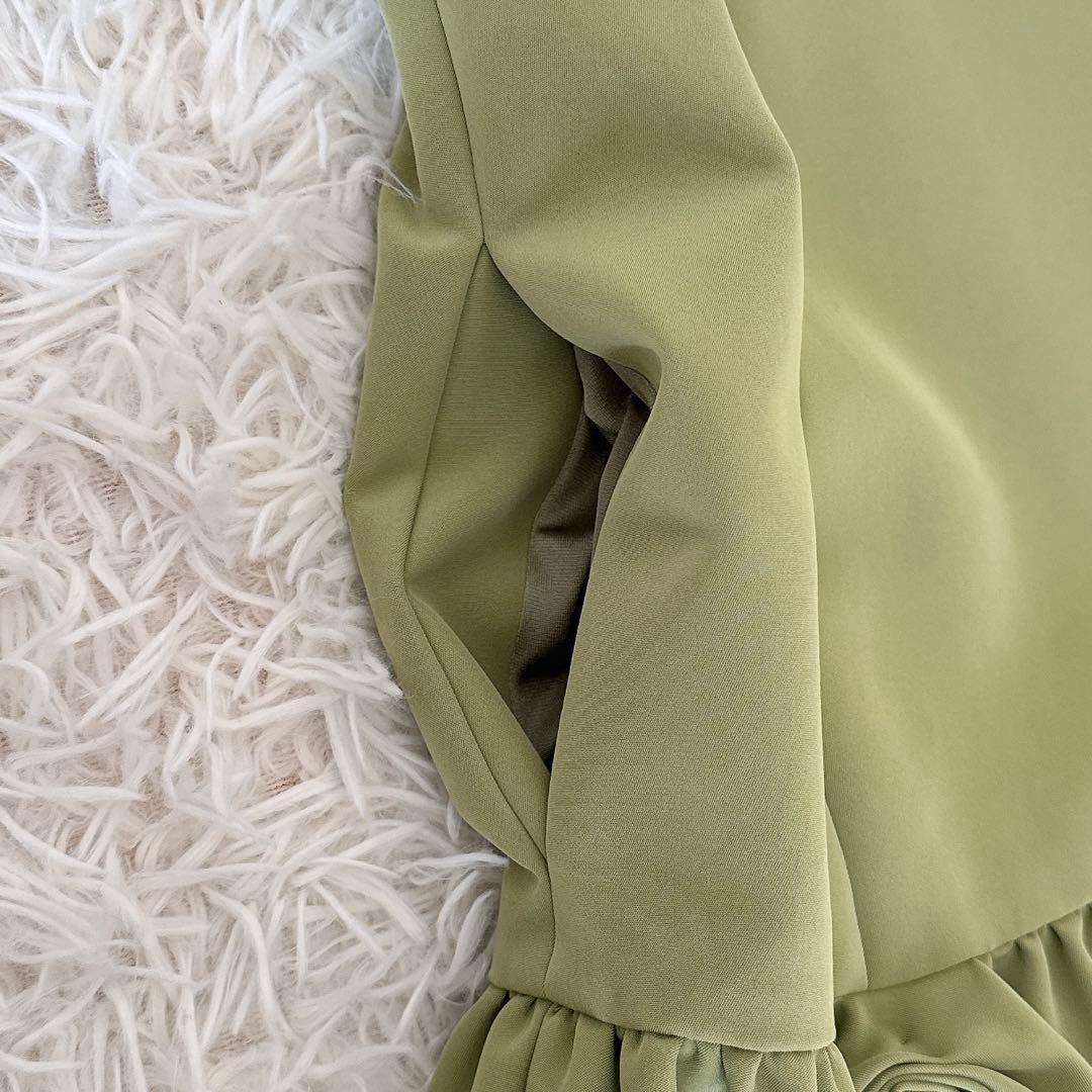 未使用級 フォクシー✨ギャザーフレアワンピース フレンチスリーブ 不織布カバー付