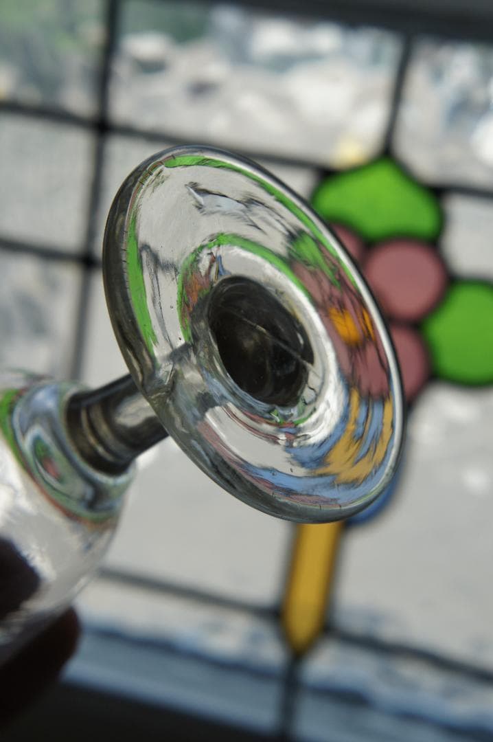 フランスアンティーク　19世紀　ビストログラス　ワイングラス　15cm　2客