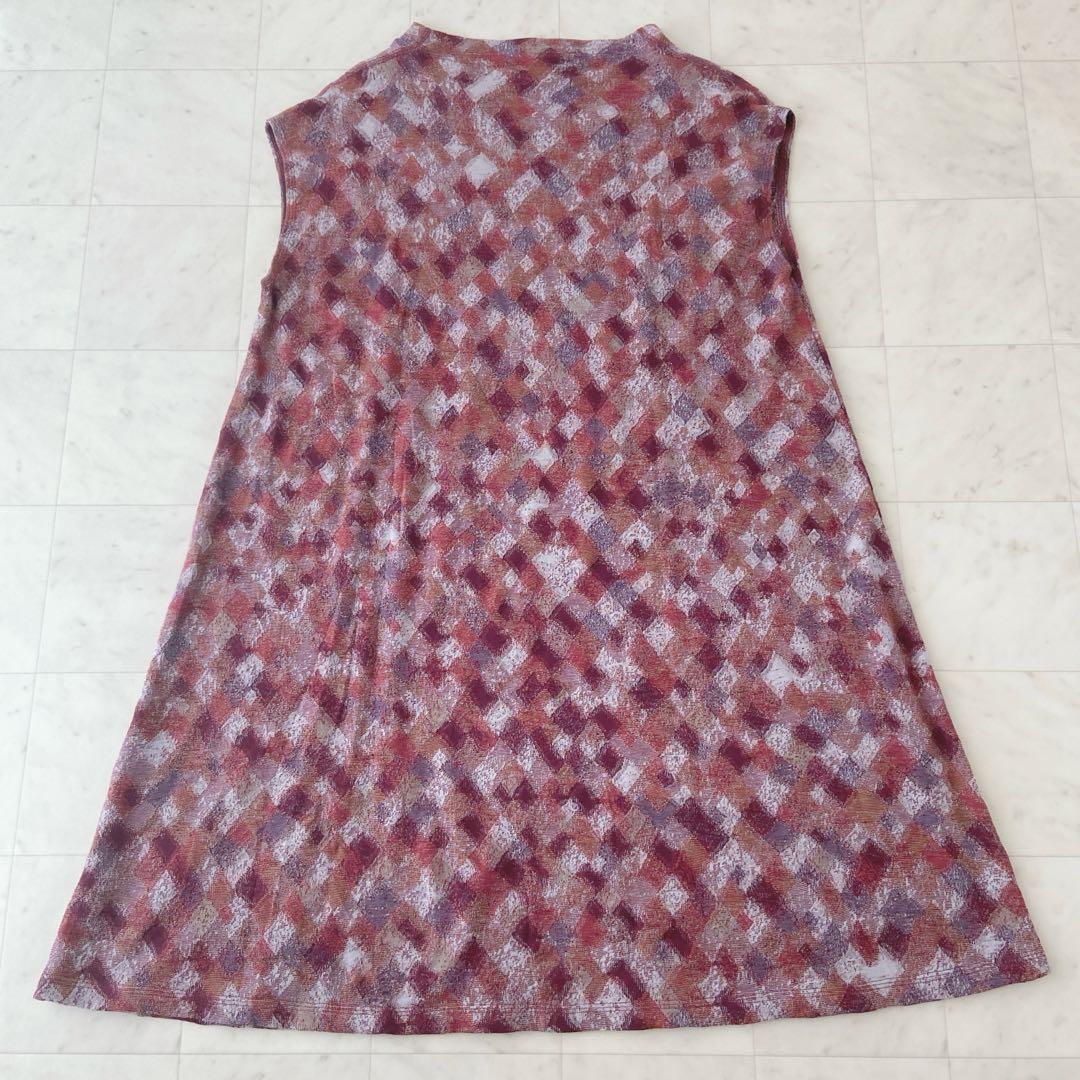 ✨美品✨ヨーガンレールモザイク柄フレンチ袖チュニックワンピース　定価35,200