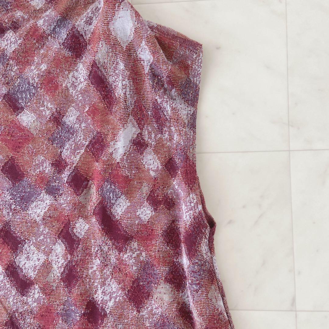 ✨美品✨ヨーガンレールモザイク柄フレンチ袖チュニックワンピース　定価35,200