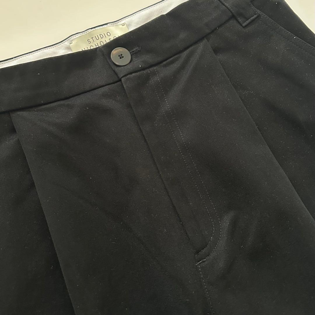 STUDIO NICHOLSON ブラック ワイドパンツ S