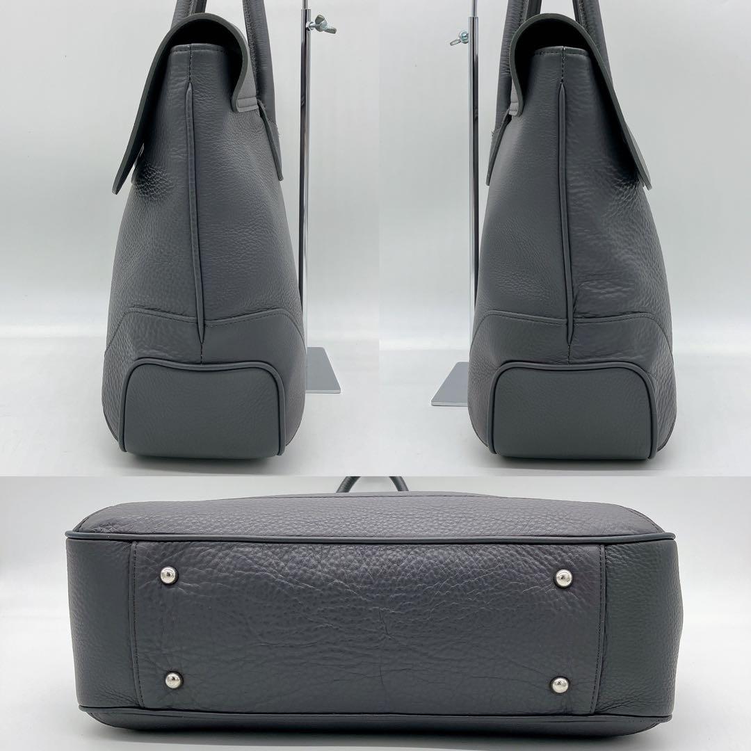 専用【PELLE MORBIDA】ビジネスバッグ　トートバッグ レザー　グレー.