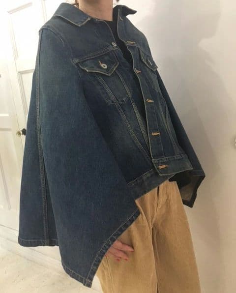 JUNYA WATANABE　リメイク　デニム　ジャケット　ポンチョ　ケープ