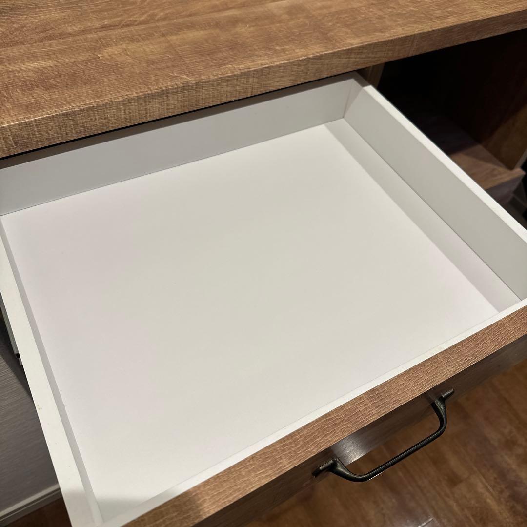 大川家具　LOWYA 食器棚 キッチンカウンター 国産　101cm 完成品