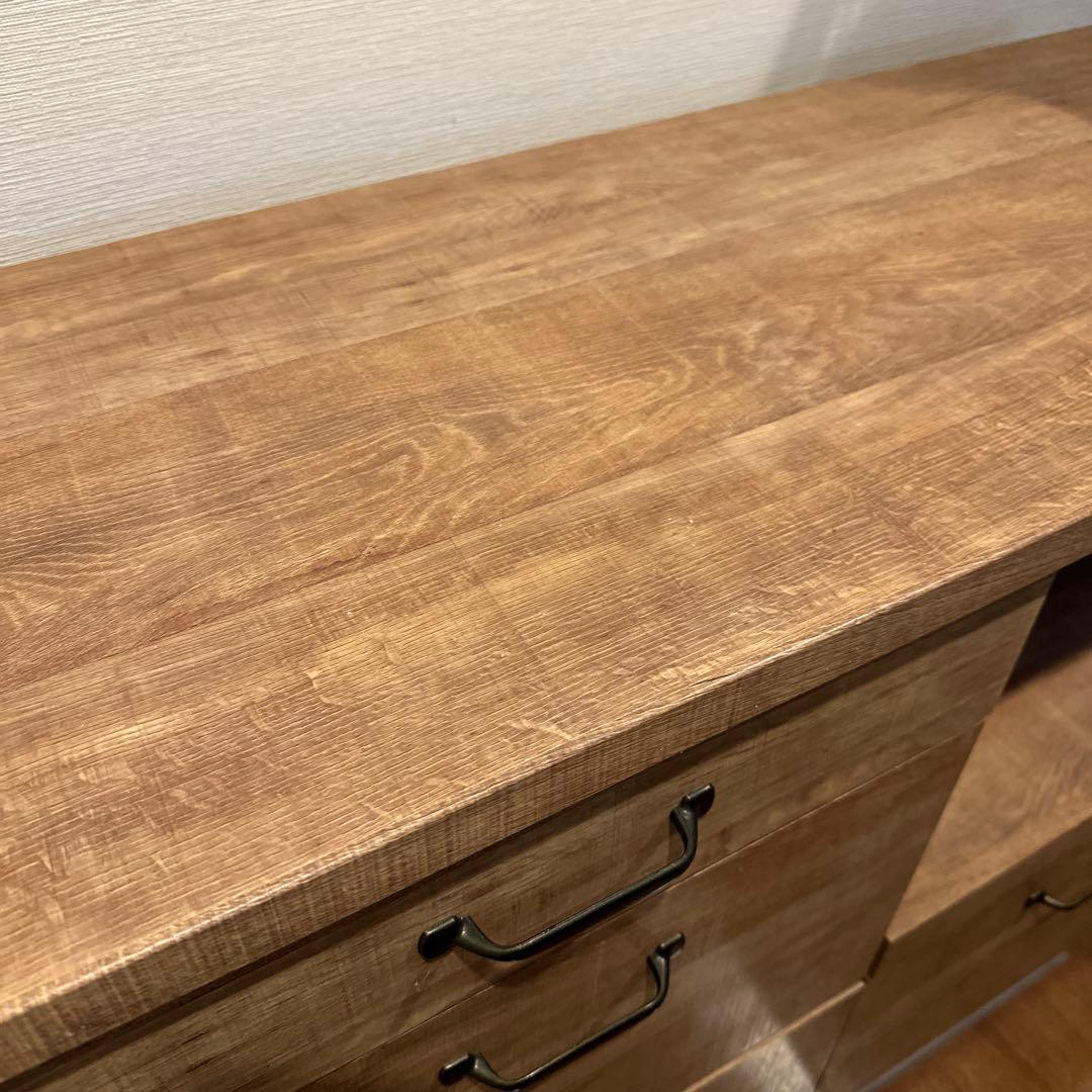 大川家具　LOWYA 食器棚 キッチンカウンター 国産　101cm 完成品