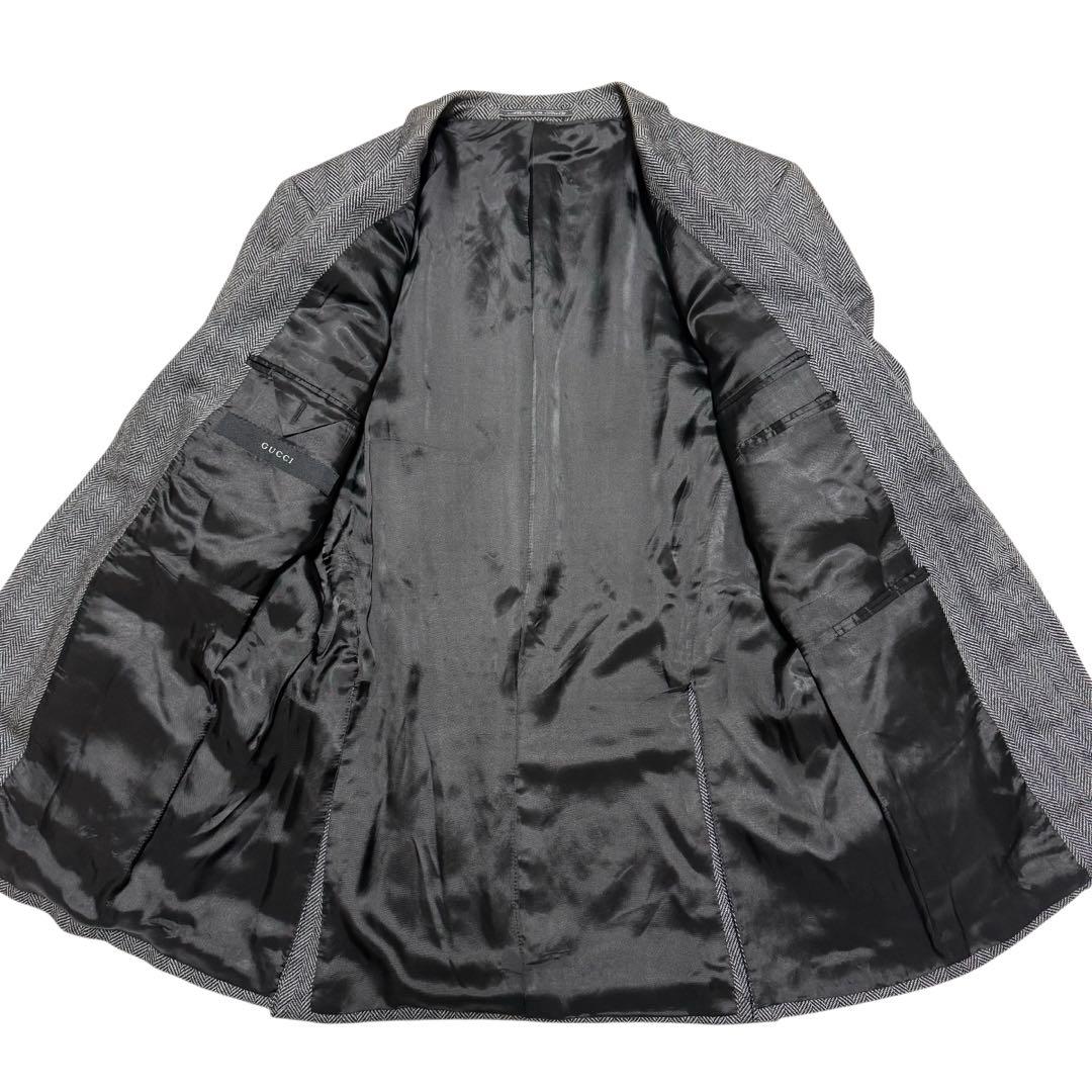 GUCCI グッチ シングル テーラードジャケット ヘリンボーン イタリア製 L