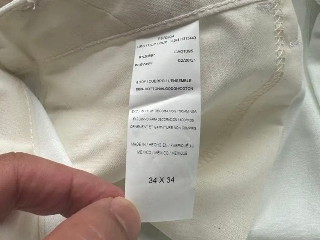 ⑤Sherwin-Williams ホワイトカーゴパンツ　34✖️34 新品