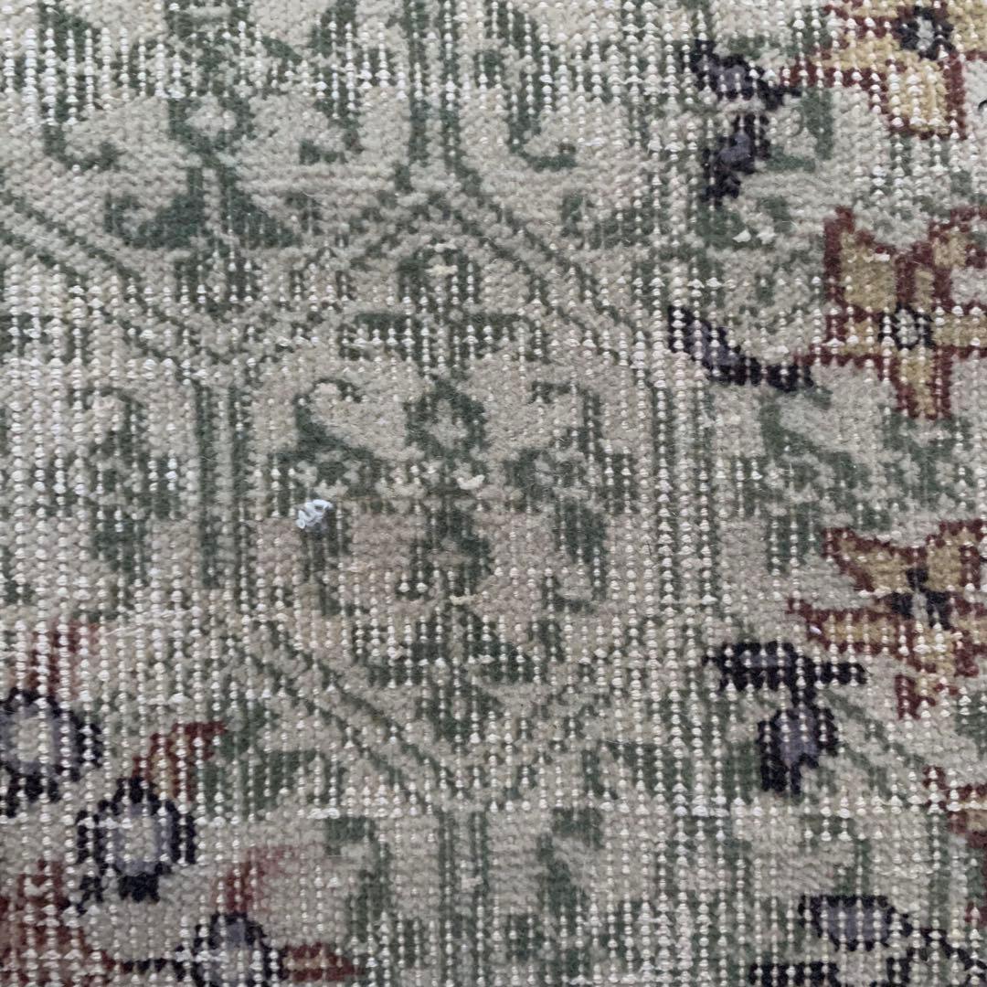 超超大判 3m 300×162 メダリオン　モスグリーン　トルコヴィンテージラグ