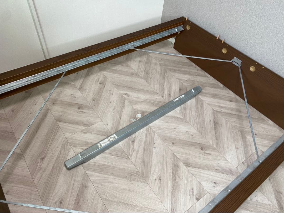 ブラウン IKEA ダブルベッドフレーム 木製