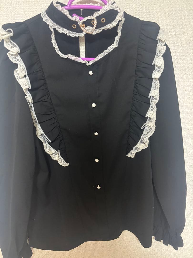 ROJITA ロジータ ハートバックルチョーカー付き長袖ブラウス