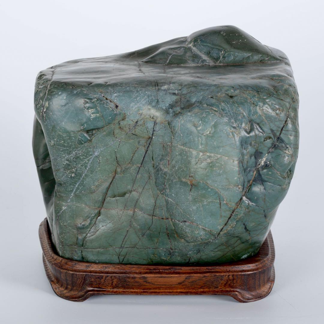 ウ*ム様 神居古潭石 水石 北海道産 8.4kg 台座付 鑑賞石 盆石 景石 天