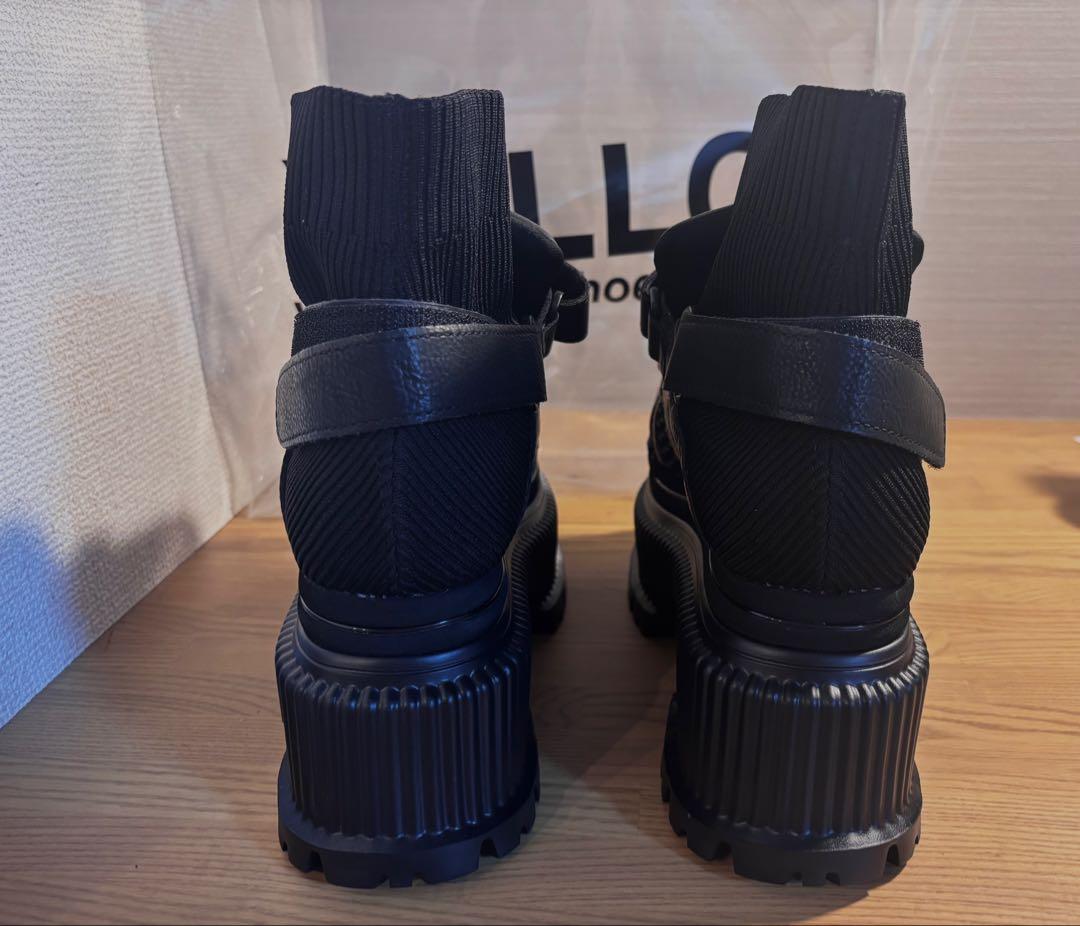 YELLOブラックハイカットスニーカー風ブーツ