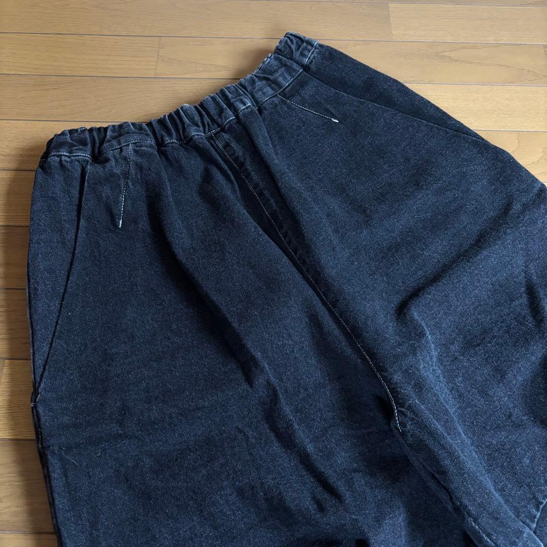 tumugu: 12ozコットンリネンデニム　ティンカーパンツ ブラック