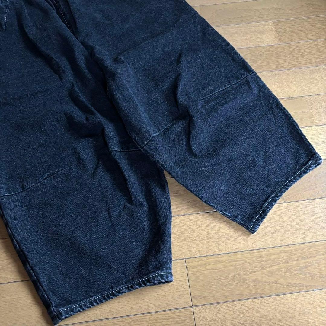 tumugu: 12ozコットンリネンデニム　ティンカーパンツ ブラック