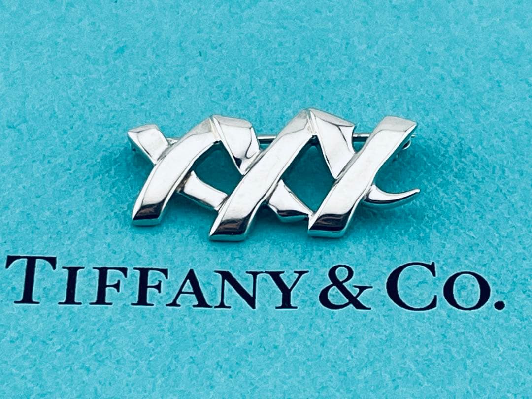 f010 希少　ティファニー　トリプル　キス　xxx ブローチ　シルバー　925