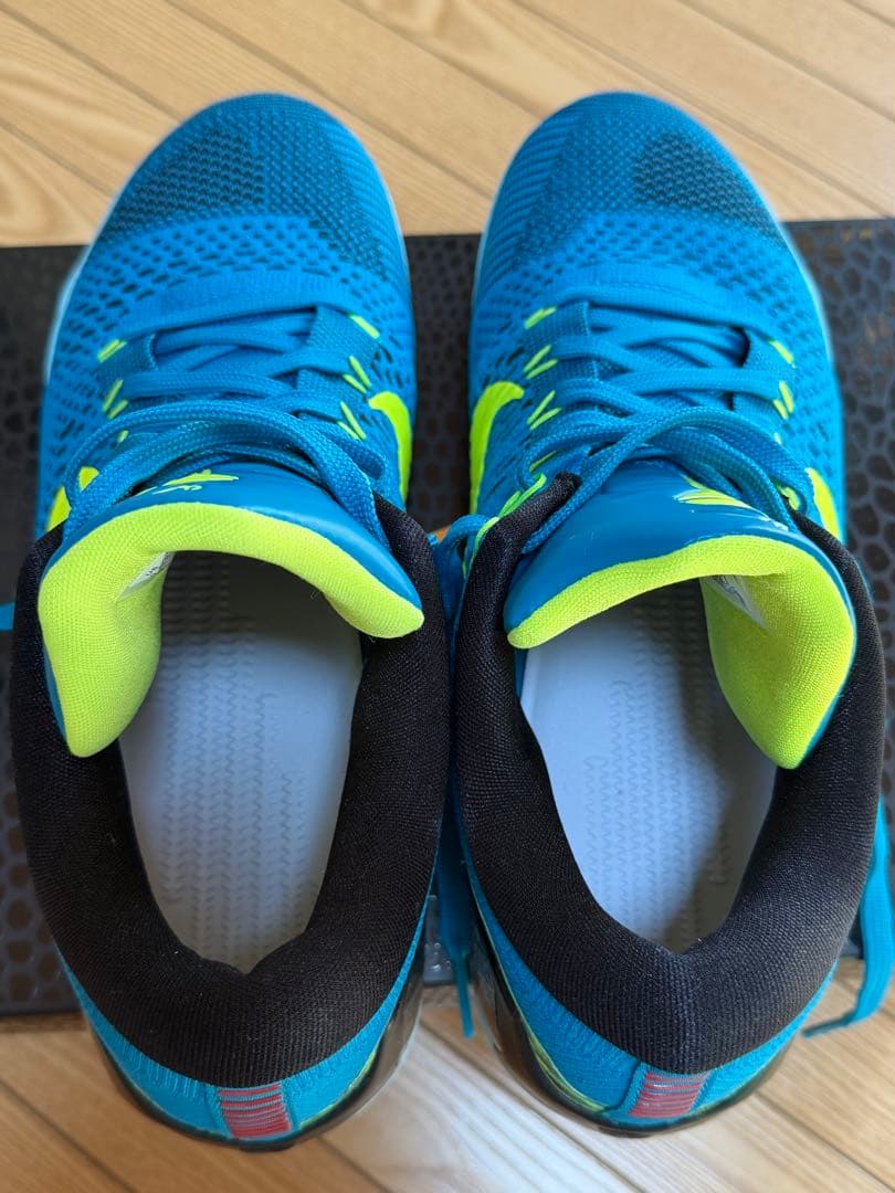 現*猫様 Nike Kobe9 バスケットボールシューズ 青/黄緑