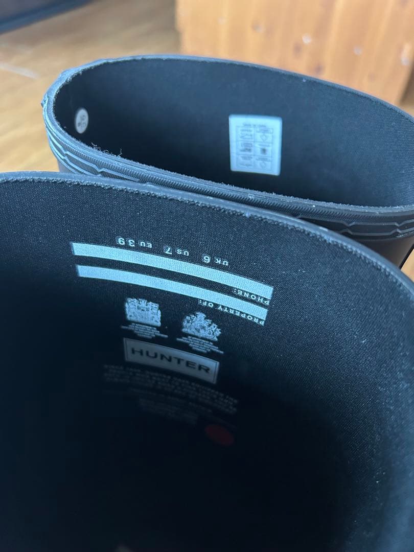 HUNTER ブラック レインブーツUK6