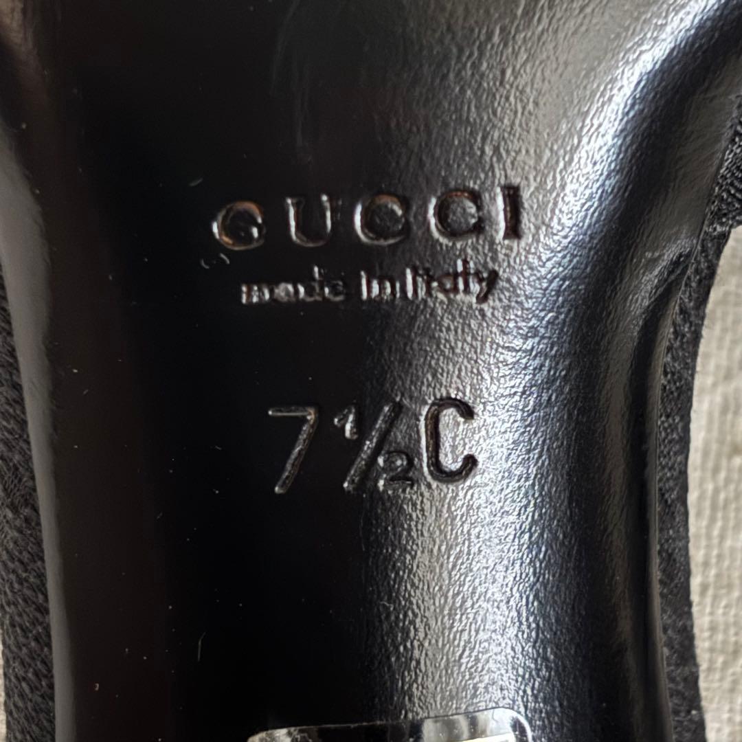 GUCCI ミュール 黒 37.5 24.5相当　グッチ サンダル ホースビット