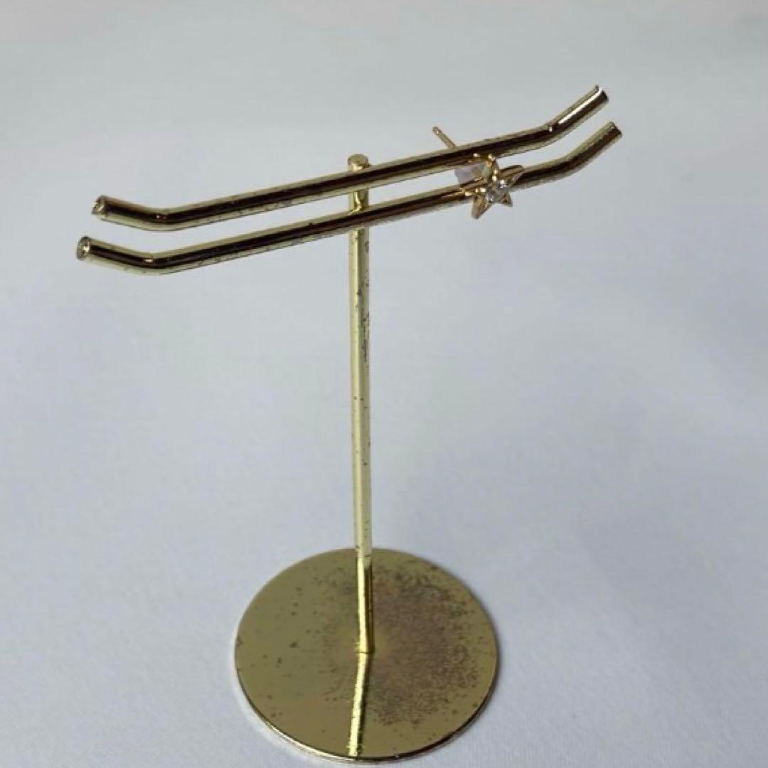 フェスタリア　1Pダイヤモンド　スター　片耳　イエローゴールド　ピアス　K18