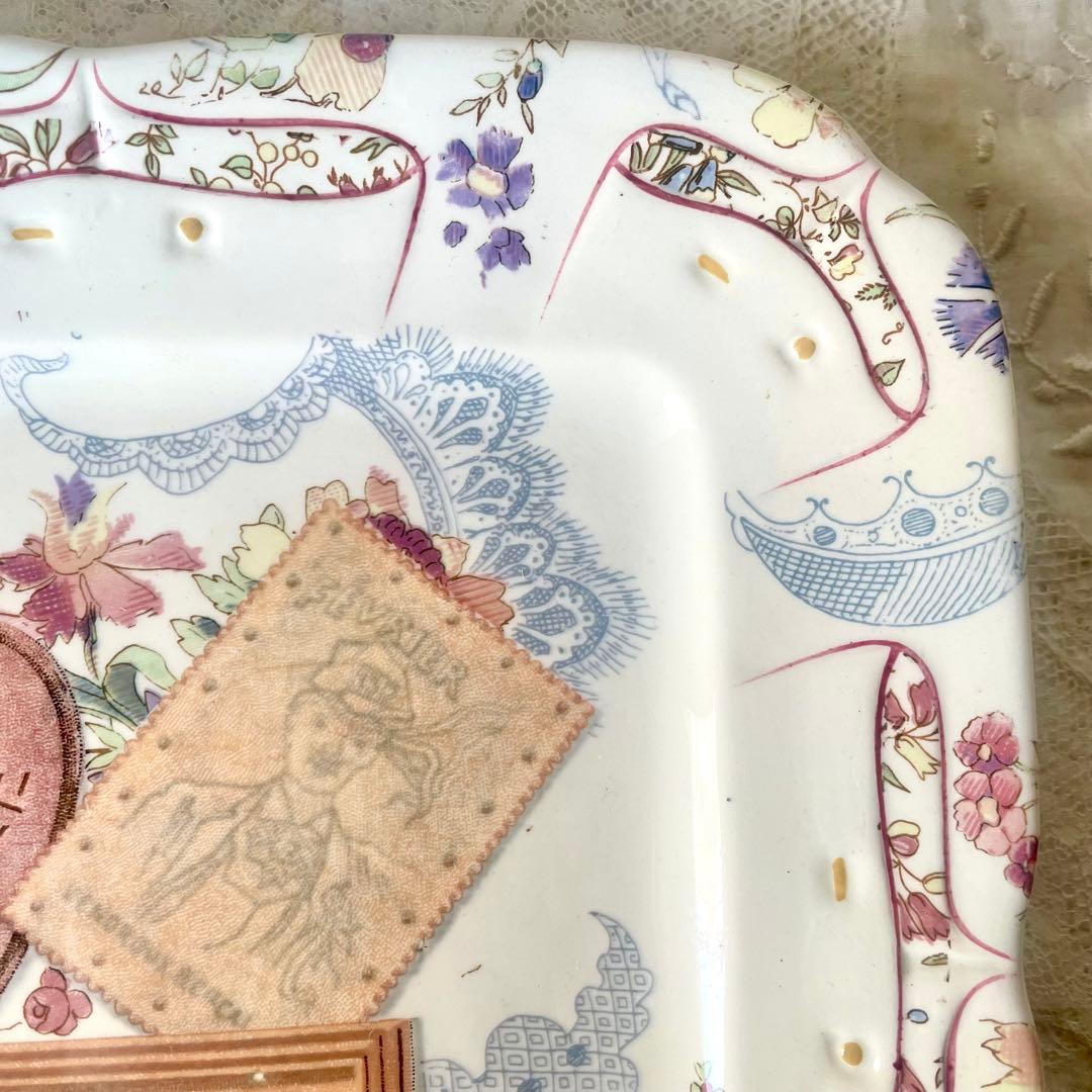 【希少レア】サルグミンヌ ラヴァリエール広告スクエアプレートフランスアンティーク