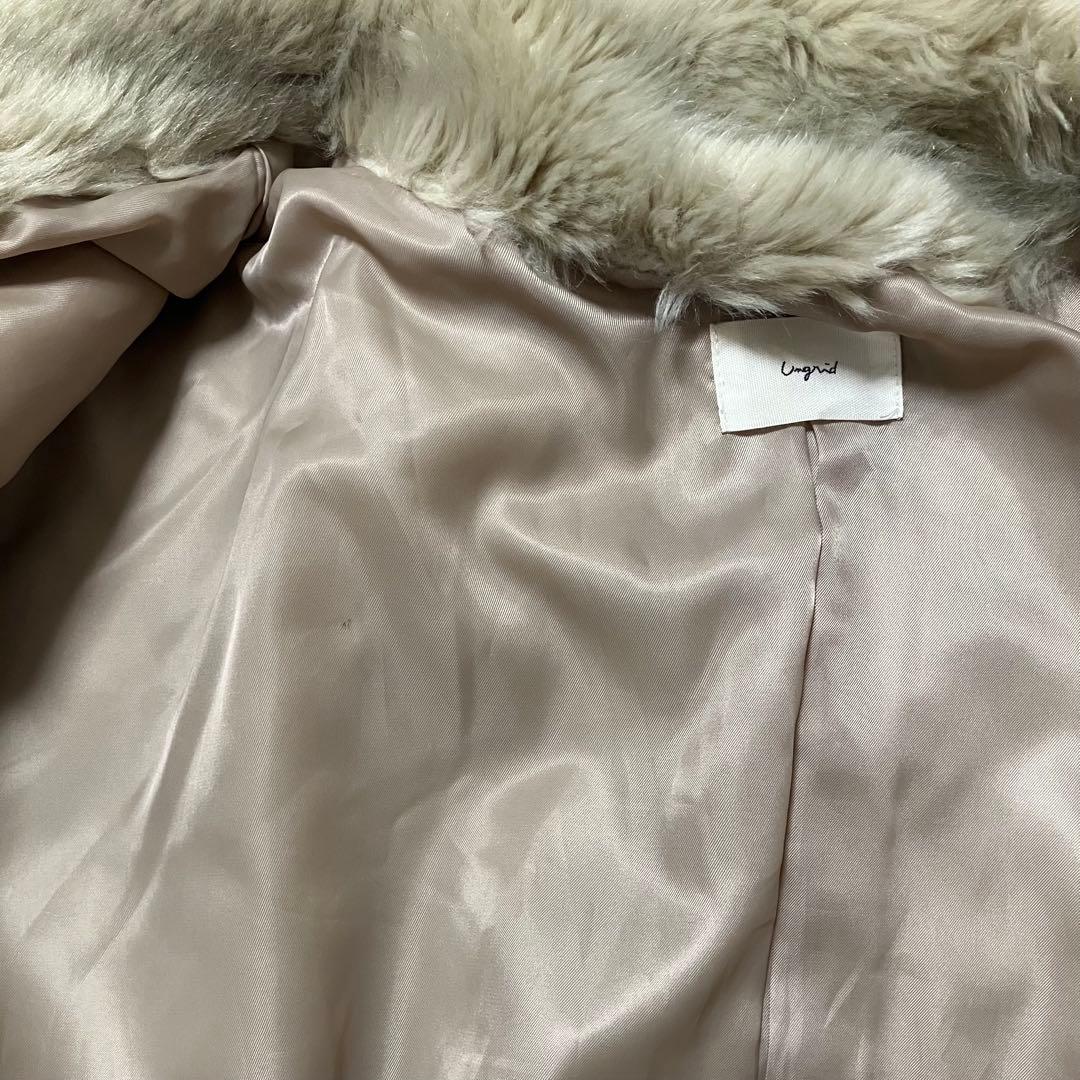 Ungrid / アングリッド / フェイクファーコート ライトグレー