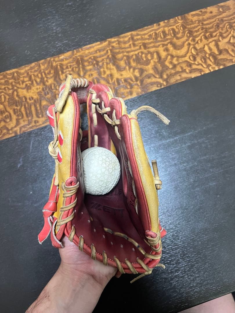 つ*う様 プロステイタス 軟式オーダーグラブ 黄/茶