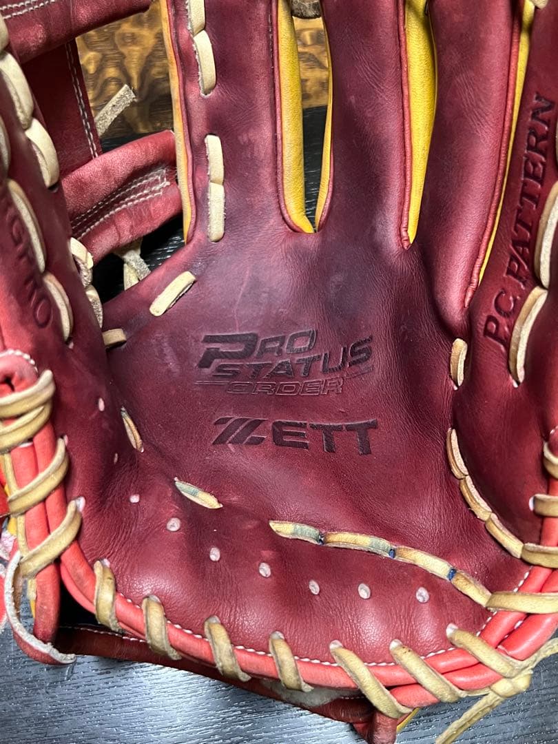 つ*う様 プロステイタス 軟式オーダーグラブ 黄/茶