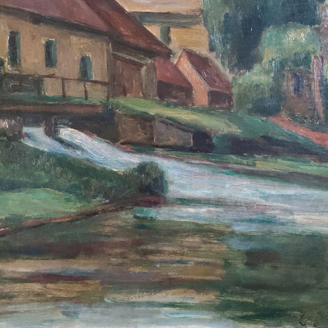 \"油彩画巨匠\"　大久保作次郎　F12号秀作『フランスボーヴェ郊外』1926年制作