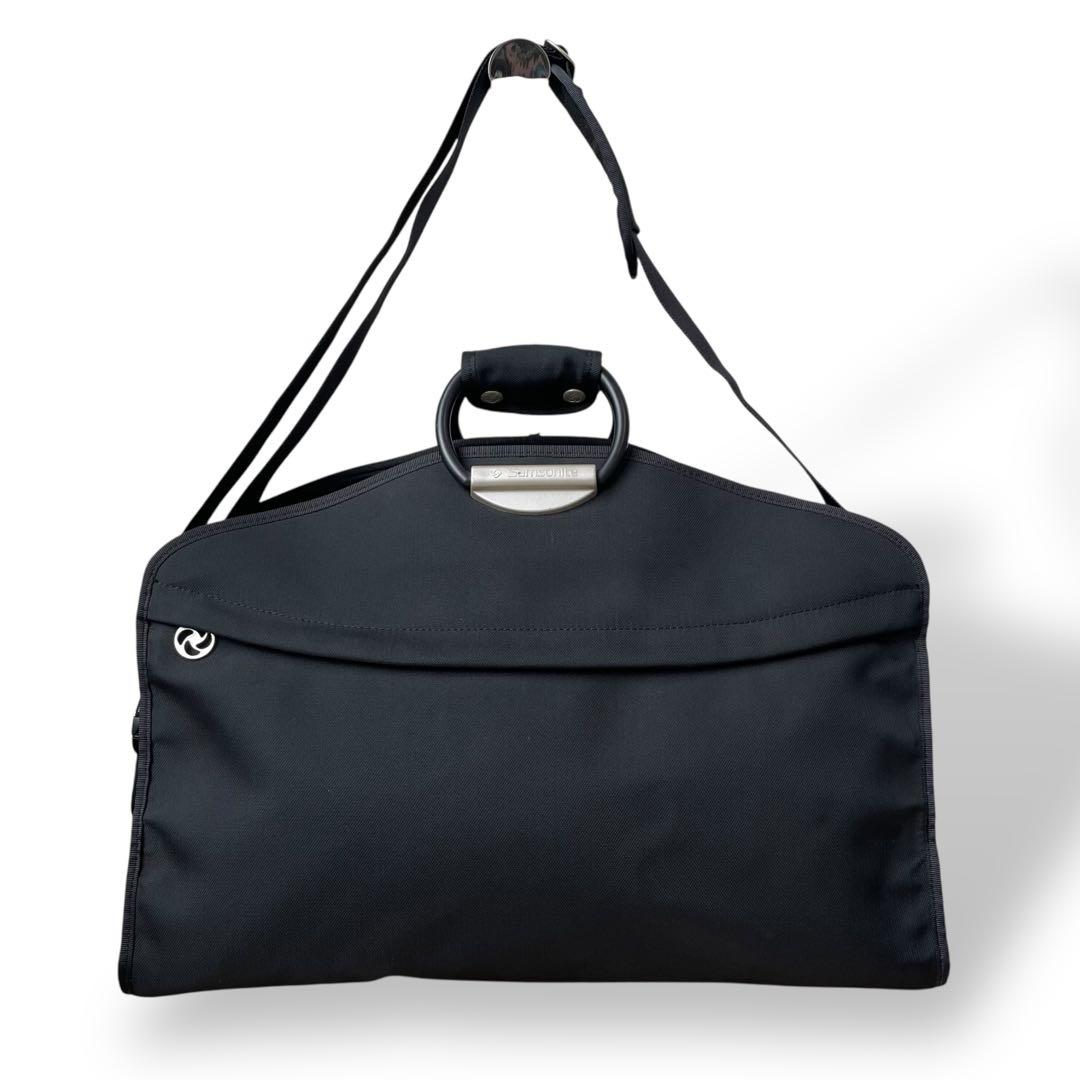 美品 サムソナイト☆2way ロゴ刻印 ボストンバッグ ナイロン ブラック