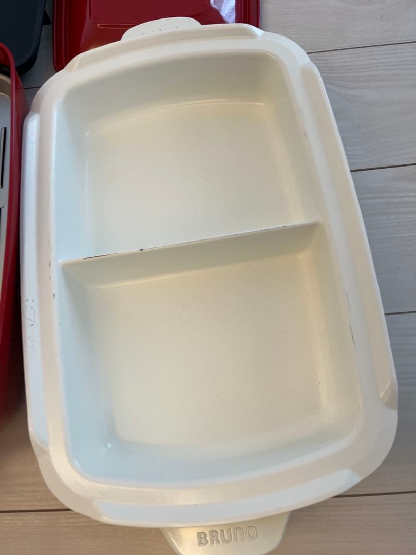 ブルーノ　BRUNO ホットプレート　グランデ　プレート４枚セット　赤