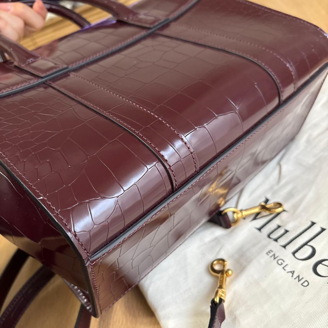 Mulberry バーガンディ ハンドバッグ　ベイズウォーター サッチェル