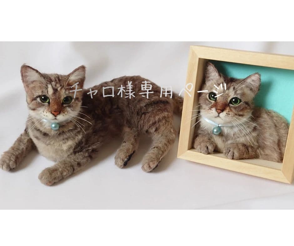 羊毛フェルト　猫　オーダー　【チャロ様】