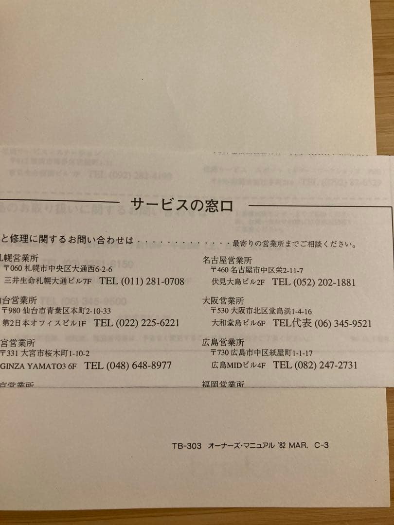 Roland TB-303 82’ 取扱説明書 取説 ローランド
