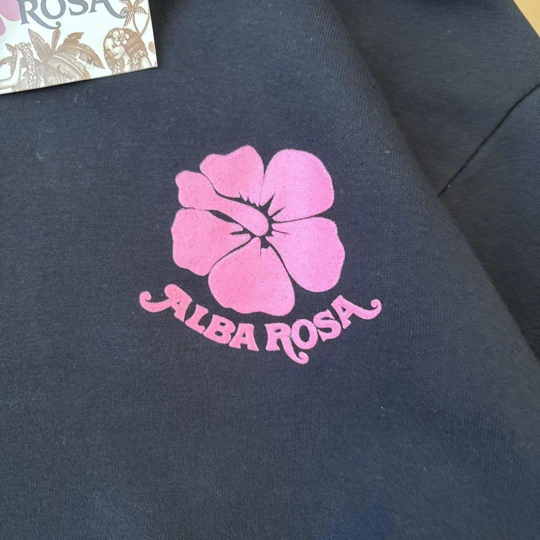 新品タグ付き　ALBAROSA ブラックパーカー　ピンクラメロゴ　90s