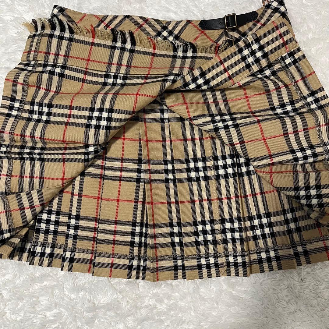 美品✨　バーバリーブルーレーベル　プリーツスカート　ミニ　ノバチェック