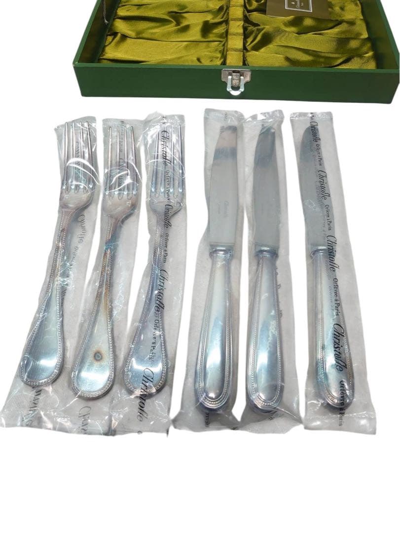 クリストフル パール 未開封 テーブル ナイフ フォーク 6点セット