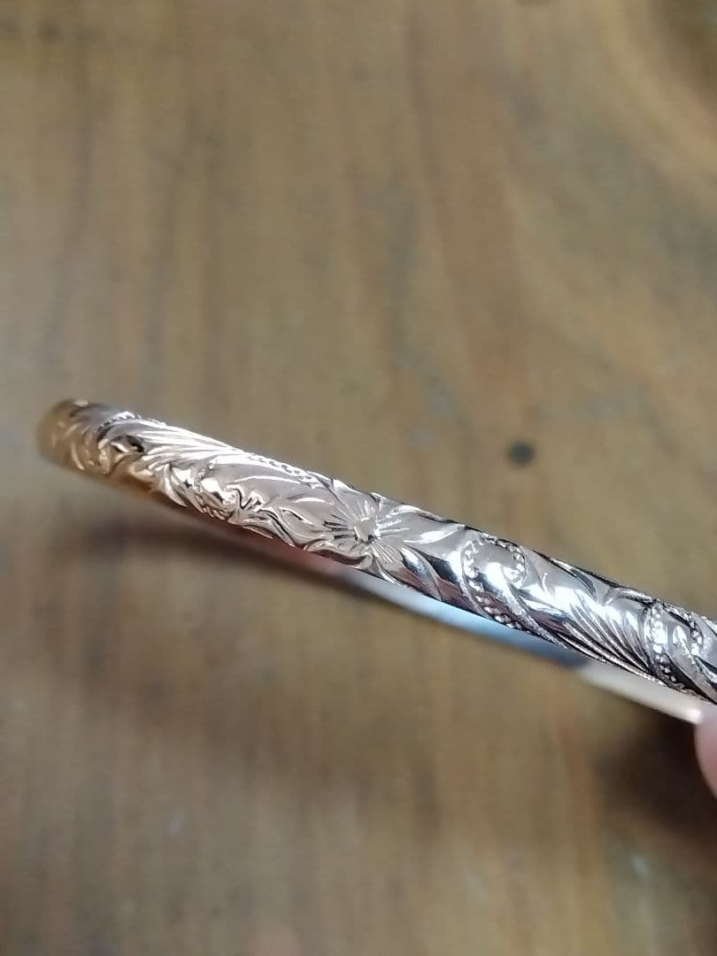 ハワイアンジュエリー　K10　ピンクゴールド　バングル