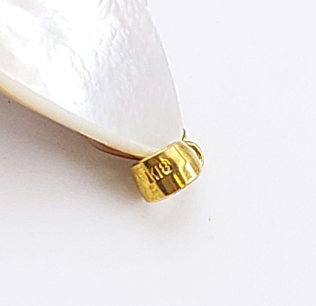 K18 マベパール ネックレストップ 本真珠 ティアドロップ 雫型