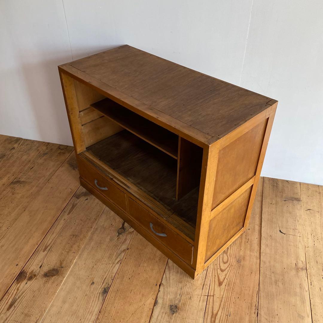 アンティーク オープンラック チェスト 本棚 食器棚 昭和レトロ z858