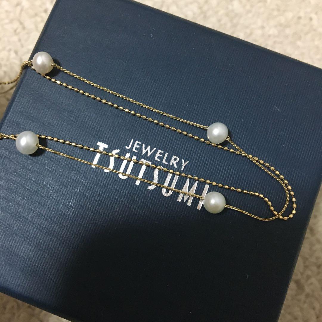 ジュエリーツツミ　色はゴールドです❣️イエローゴールドk10パールネックレス