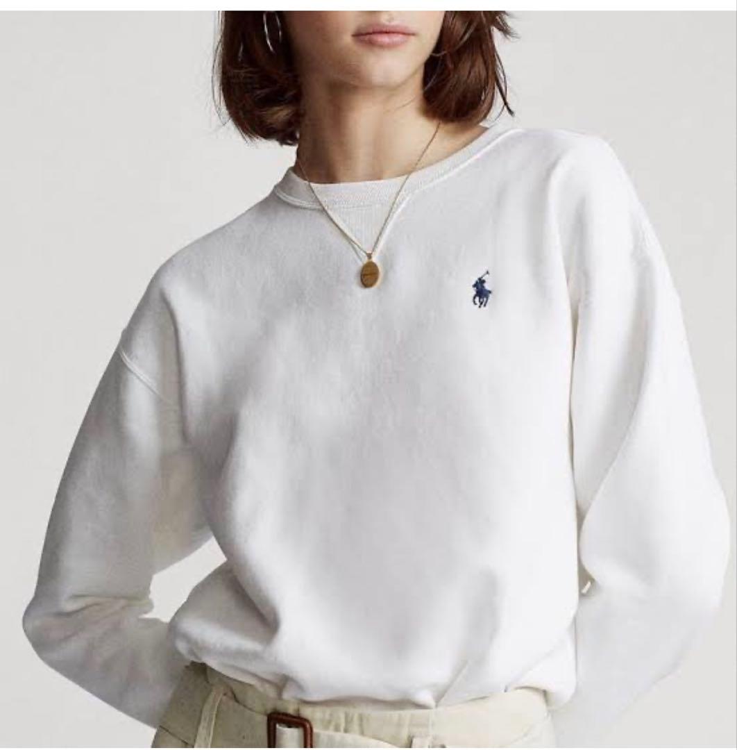 美品　ポロラルフローレン　現行　M ポニー　スウェット　トレーナー　裏起毛　白