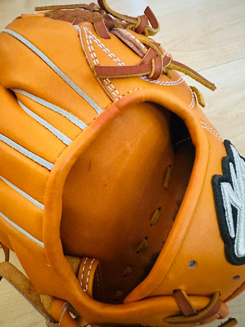 Yell-story オレンジ レザー 硬式野球グローブ