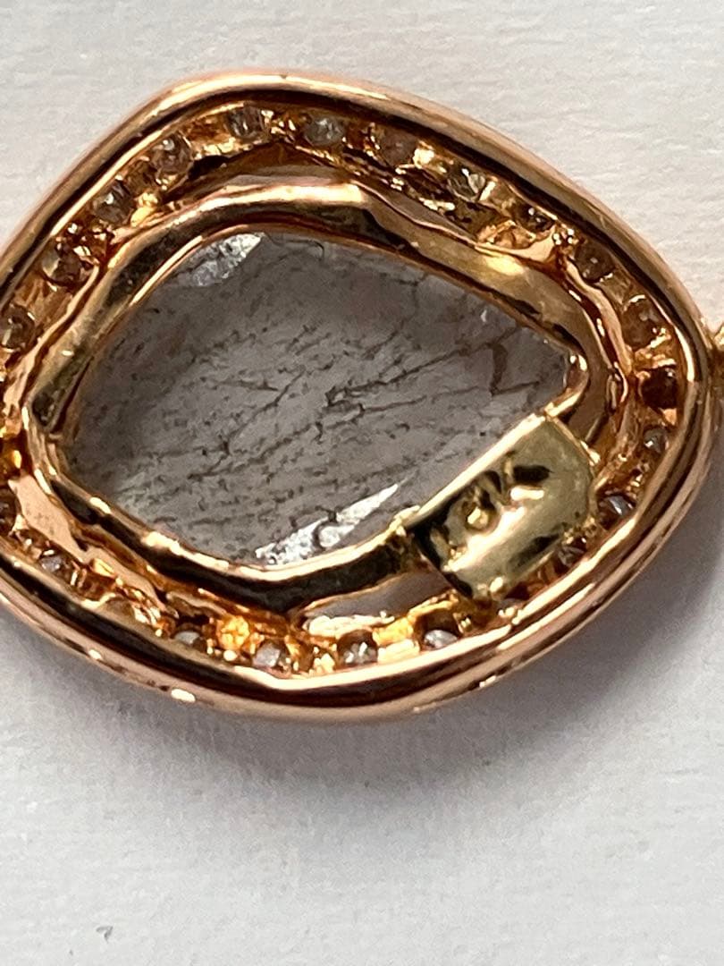 天然ダイヤモンド 天然ダイヤモンド ファンシーカットK18 ペンダントネックレス