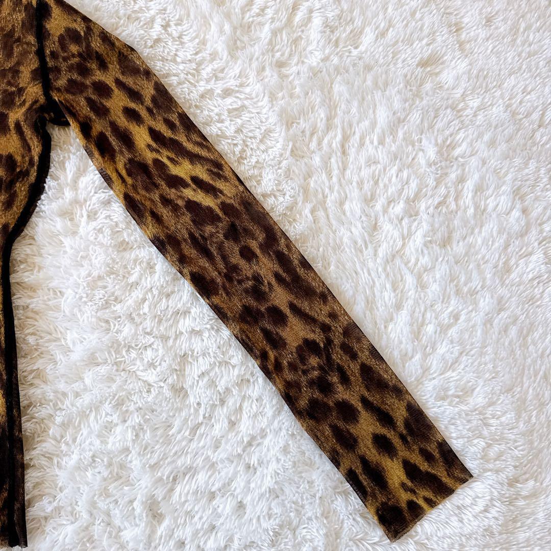 ジャンポールゴルチエ パワーネット ハイネックトップス ヒョウ柄 レオパード